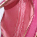 Miu Miu Madras Shoulder Bag Leather Pink Gold Auth 214059A-25