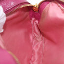 Miu Miu Madras Shoulder Bag Leather Pink Gold Auth 214059A-27