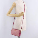 Miu Miu Madras Shoulder Bag Leather Pink Gold Auth 214059A-29
