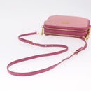 Miu Miu Madras Shoulder Bag Leather Pink Gold Auth 214059A-8