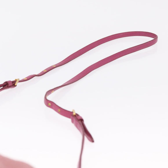 Miu Miu Madras Shoulder Bag Leather Pink Gold Auth 214059A