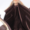 BURBERRY Nova Check Tote Bag Canvas Beige Gold Auth 214063V-19