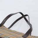 BURBERRY Nova Check Tote Bag Canvas Beige Gold Auth 214063V-8