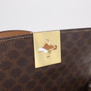 CELINE Macadam Hand Bag PVC 2way Brown Gold Auth 214088V-19
