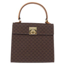 CELINE Macadam Hand Bag PVC 2way Brown Gold Auth 214088V-2
