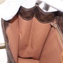 CELINE Macadam Hand Bag PVC 2way Brown Gold Auth 214088V-23