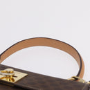 CELINE Macadam Hand Bag PVC 2way Brown Gold Auth 214088V-8