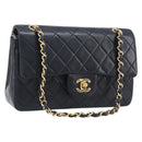 CHANEL Matelasse23 Chain Shoulder Bag Lamb Skin Black Gold CC Auth 214092SAM-1
