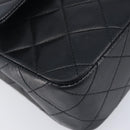 CHANEL Matelasse23 Chain Shoulder Bag Lamb Skin Black Gold CC Auth 214092SAM-11