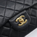 CHANEL Matelasse23 Chain Shoulder Bag Lamb Skin Black Gold CC Auth 214092SAM-14