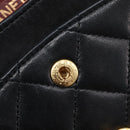 CHANEL Matelasse23 Chain Shoulder Bag Lamb Skin Black Gold CC Auth 214092SAM-21