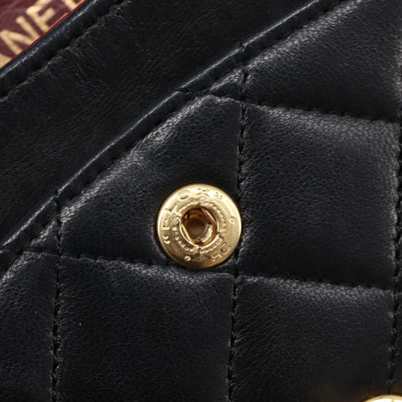 CHANEL Matelasse23 Chain Shoulder Bag Lamb Skin Black Gold CC Auth 214092SAM