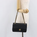 CHANEL Matelasse23 Chain Shoulder Bag Lamb Skin Black Gold CC Auth 214092SAM-29