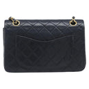 CHANEL Matelasse23 Chain Shoulder Bag Lamb Skin Black Gold CC Auth 214092SAM-3