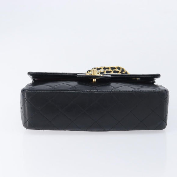 CHANEL Matelasse23 Chain Shoulder Bag Lamb Skin Black Gold CC Auth 214092SAM