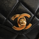 CHANEL Matelasse Chain Shoulder Bag Lamb Skin Black Gold CC Auth 214100SAM-14