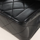 CHANEL Matelasse Chain Shoulder Bag Lamb Skin Black Gold CC Auth 214102SAM-11
