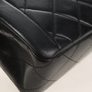 CHANEL Matelasse Chain Shoulder Bag Lamb Skin Black Gold CC Auth 214102SAM-12