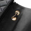 CHANEL Matelasse Chain Shoulder Bag Lamb Skin Black Gold CC Auth 214102SAM-17