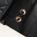 CHANEL Matelasse Chain Shoulder Bag Lamb Skin Black Gold CC Auth 214102SAM-18