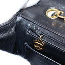 CHANEL Matelasse Chain Shoulder Bag Lamb Skin Black Gold CC Auth 214102SAM-23