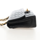 CHANEL Matelasse Chain Shoulder Bag Lamb Skin Black Gold CC Auth 214102SAM-4
