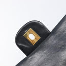 CHANEL Matelasse 25 Double Flap Chain Bag Lamb Skin Black Gold CC Auth 214103SAM-17