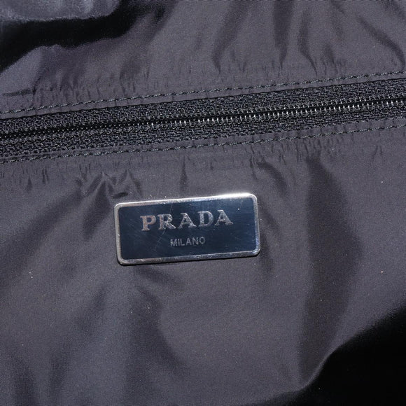 PRADA Leopard Tote Bag Nylon Khaki Silver Auth 214107V