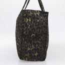 PRADA Leopard Tote Bag Nylon Khaki Silver Auth 214107V-5