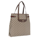 GUCCI GG Supreme Web Sherry Line Tote Bag PVC Beige Gold 39 02 091 Auth 214112A-1
