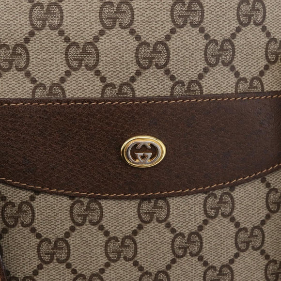 GUCCI GG Supreme Web Sherry Line Tote Bag PVC Beige Gold 39 02 091 Auth 214112A