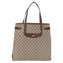 GUCCI GG Supreme Web Sherry Line Tote Bag PVC Beige Gold 39 02 091 Auth 214112A-2