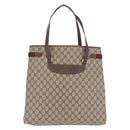 GUCCI GG Supreme Web Sherry Line Tote Bag PVC Beige Gold 39 02 091 Auth 214112A-3