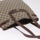GUCCI GG Supreme Web Sherry Line Tote Bag PVC Beige Gold 39 02 091 Auth 214112A-6
