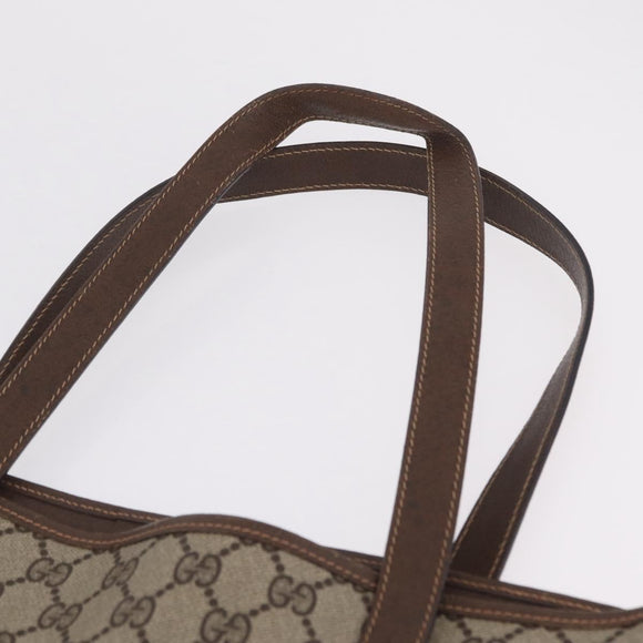 GUCCI GG Supreme Web Sherry Line Tote Bag PVC Beige Gold 39 02 091 Auth 214112A