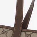 GUCCI GG Supreme Web Sherry Line Tote Bag PVC Beige Gold 39 02 091 Auth 214112A-9