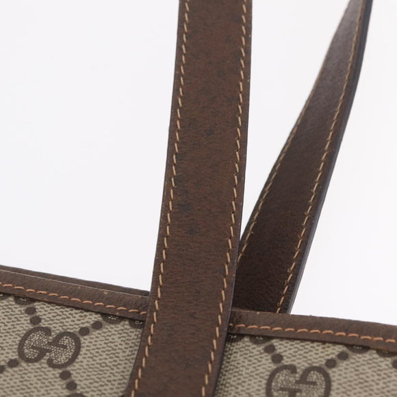 GUCCI GG Supreme Web Sherry Line Tote Bag PVC Beige Gold 39 02 091 Auth 214112A