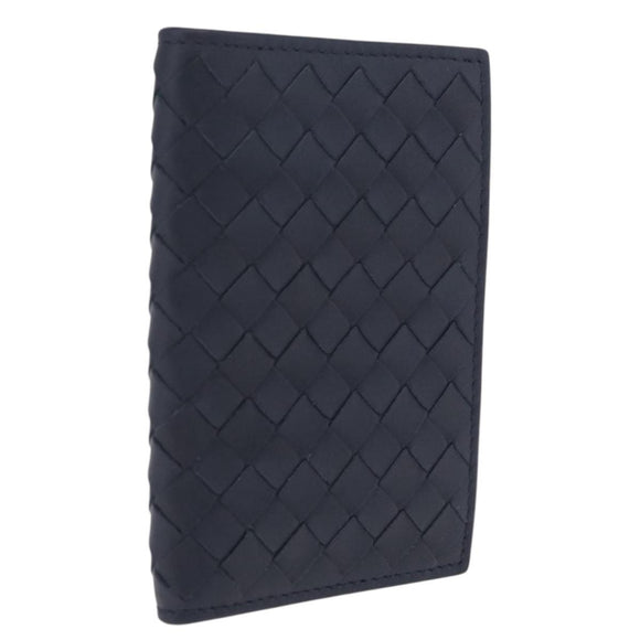 Bottega Veneta INTRECCIATO Card Case Leather Navy Auth 214117M