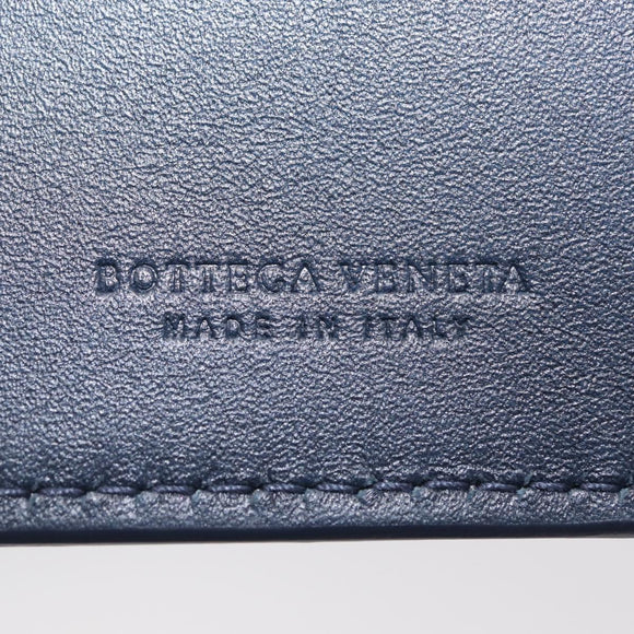 Bottega Veneta INTRECCIATO Card Case Leather Navy Auth 214117M