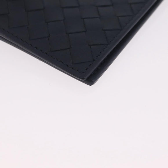 Bottega Veneta INTRECCIATO Card Case Leather Navy Auth 214117M