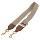 GUCCI Shoulder Strap Canvas Beige Gold Auth 214128-9