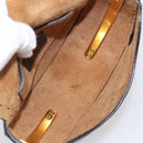 FENDI Moonlight Shoulder Bag Leather Black Gold Auth 214143V-21