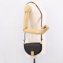 FENDI Moonlight Shoulder Bag Leather Black Gold Auth 214143V-26