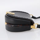FENDI Moonlight Shoulder Bag Leather Black Gold Auth 214143V-5