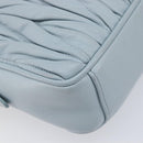 Miu Miu Matelasse Chain Shoulder Bag Leather Light Blue Gold Auth 214150-12
