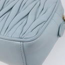 Miu Miu Matelasse Chain Shoulder Bag Leather Light Blue Gold Auth 214150-13