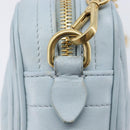 Miu Miu Matelasse Chain Shoulder Bag Leather Light Blue Gold Auth 214150-15