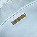 Miu Miu Matelasse Chain Shoulder Bag Leather Light Blue Gold Auth 214150-19