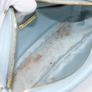 Miu Miu Matelasse Chain Shoulder Bag Leather Light Blue Gold Auth 214150-20