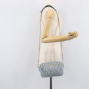 Miu Miu Matelasse Chain Shoulder Bag Leather Light Blue Gold Auth 214150-24
